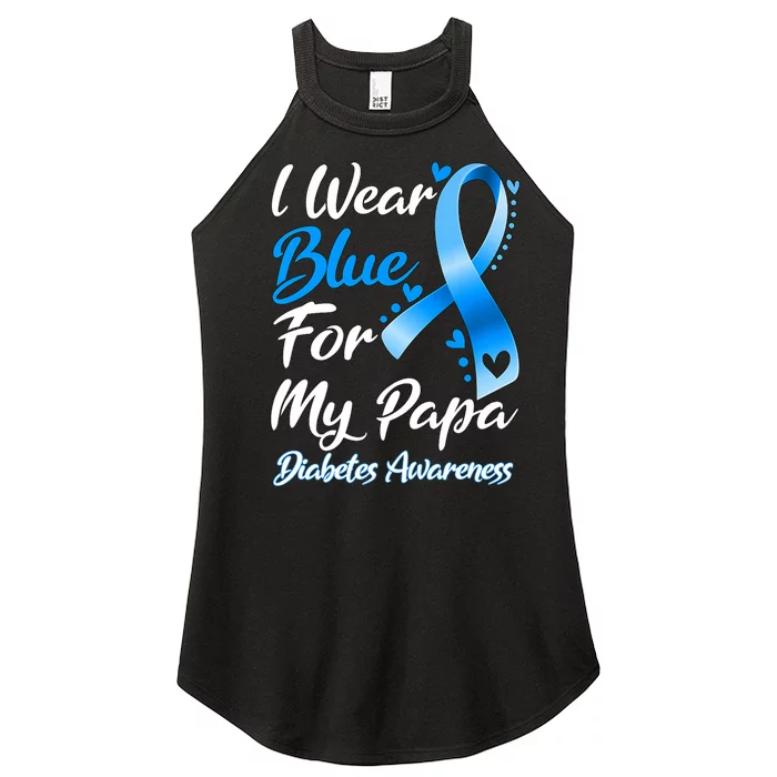 I Wear Blue For My Papa Diabetes Awareness Ribbon Women’s Perfect Tri Rocker Tank