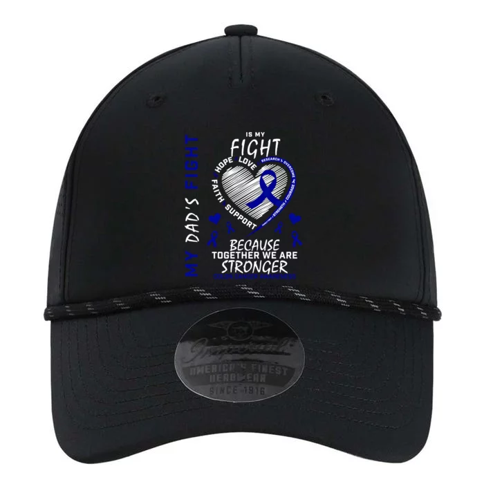 I Wear Blue For Father My Dad's Fight Colon Cancer Awareness Gift Performance The Dyno Cap