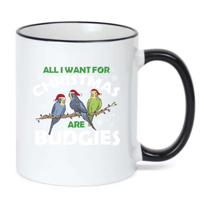 I Want Budgies For Christmas Cute Gift Black Color Changing Mug