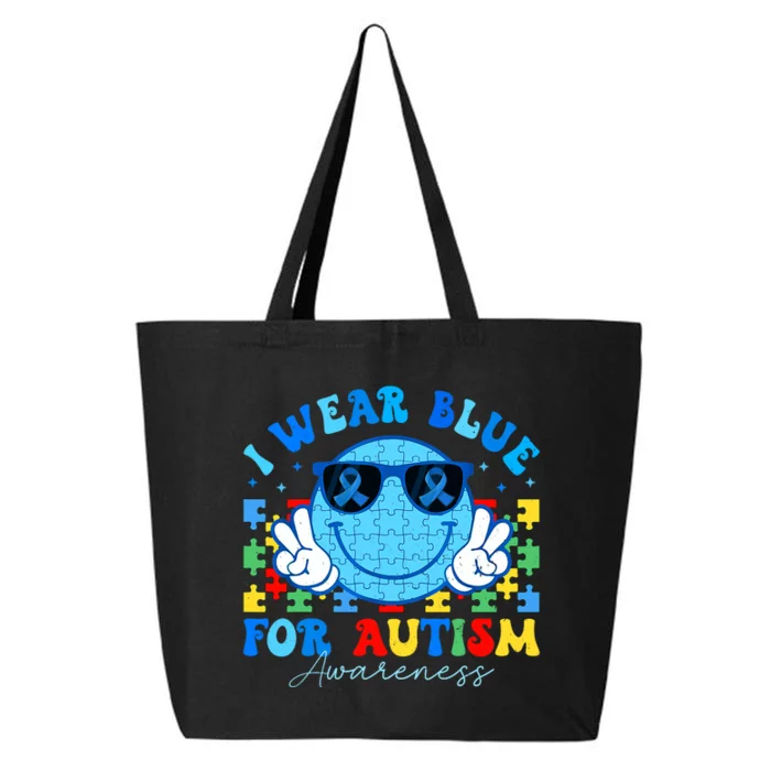 I Wear Blue For Autism Awareness Month Teacher 25L Jumbo Tote