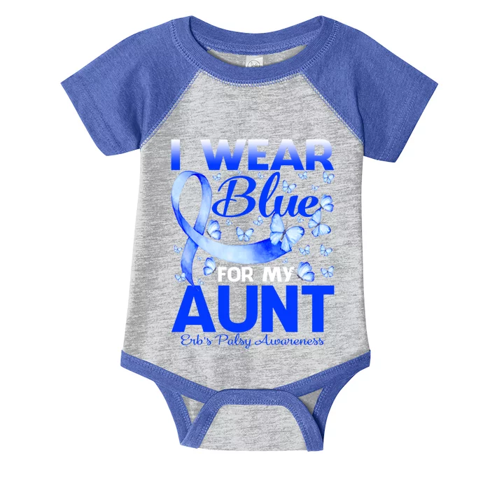 I Wear Blue For My Aunt Erb's Palsy Awareness Great Gift Infant Baby Jersey Bodysuit