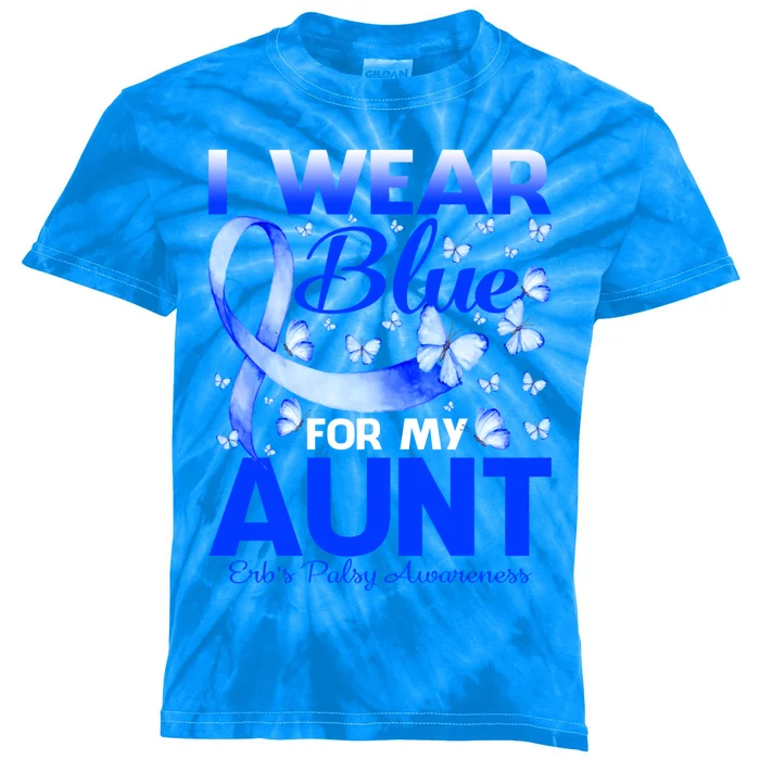 I Wear Blue For My Aunt Erb's Palsy Awareness Great Gift Kids Tie-Dye T-Shirt