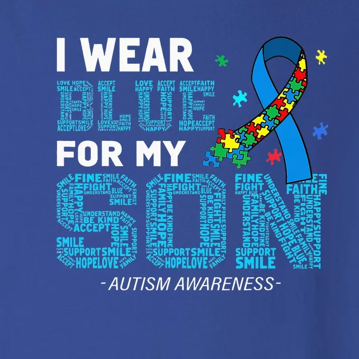 I Wear Blue For My Son Autism Awareness Mom Dad Toddler Long Sleeve Shirt