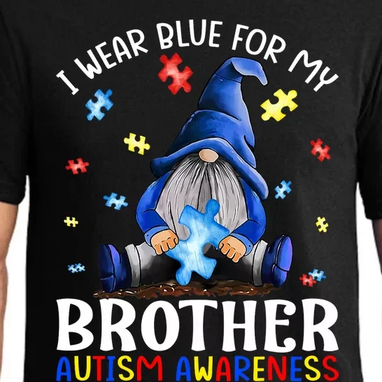 I Wear Blue For My Brother Autism Awareness Gnomes Pajama Set