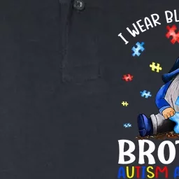 I Wear Blue For My Brother Autism Awareness Gnomes Softstyle Adult Sport Polo