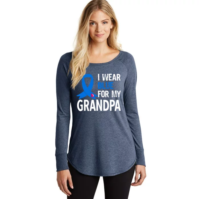 I Wear Blue For My Grandpa Diabetes Awareness Funny Gift Women's Perfect Tri Tunic Long Sleeve Shirt