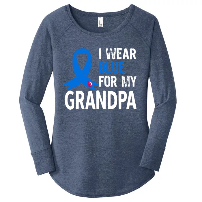 I Wear Blue For My Grandpa Diabetes Awareness Funny Gift Women's Perfect Tri Tunic Long Sleeve Shirt