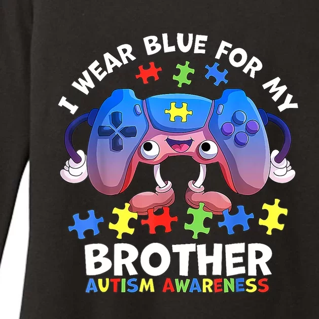 I Wear Blue For My Brother Autism Awareness Video Game Womens CVC Long Sleeve Shirt