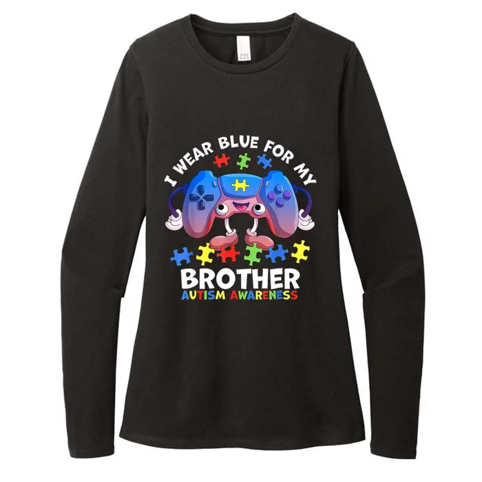 I Wear Blue For My Brother Autism Awareness Video Game Womens CVC Long Sleeve Shirt