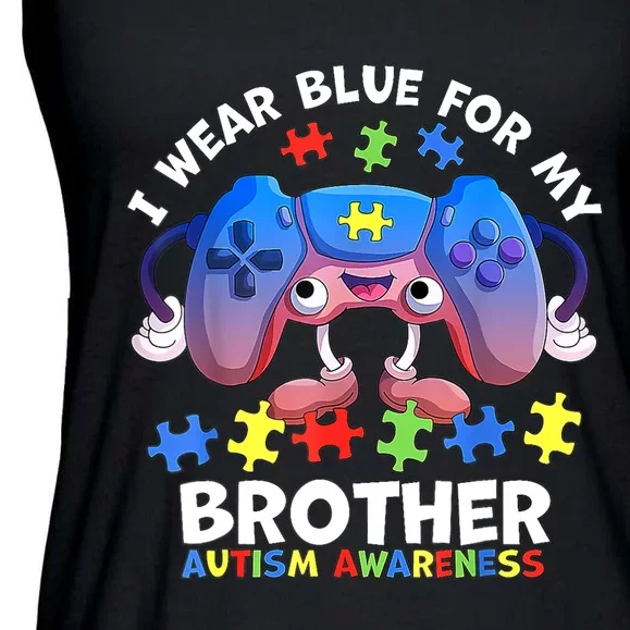 I Wear Blue For My Brother Autism Awareness Video Game Ladies Essential Flowy Tank