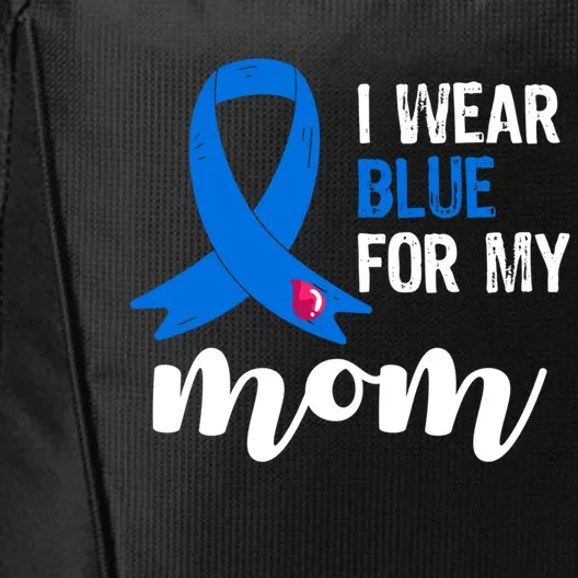 I Wear Blue For My Mom Diabetes Awareness Funny Gift City Backpack