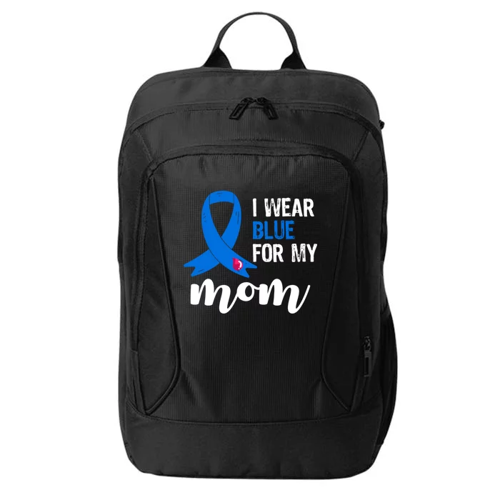 I Wear Blue For My Mom Diabetes Awareness Funny Gift City Backpack