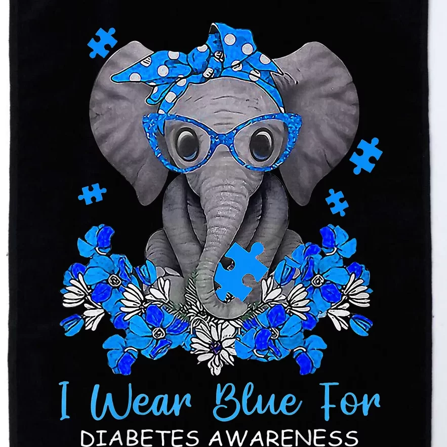 I Wear Blue For Diabetes Awareness Elephant Warrior Platinum Collection Golf Towel