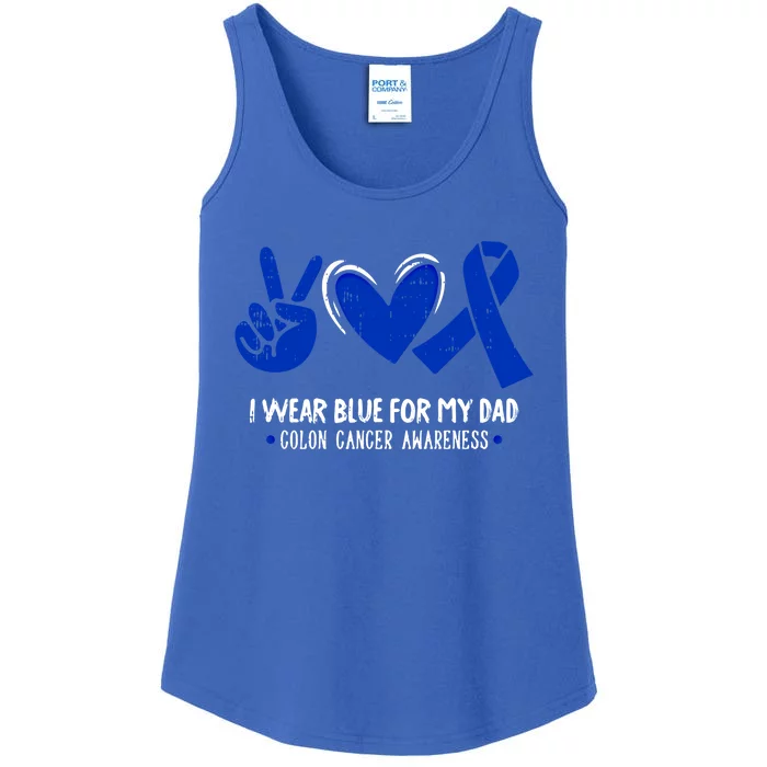 I Wear Blue For My Dad Colon Cancer Awareness Survivor Gift Cute Gift Ladies Essential Tank