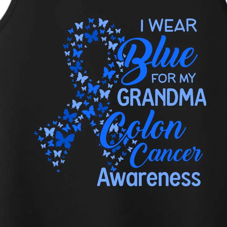 I Wear Blue For My Grandma Colon Cancer Awareness Performance Tank