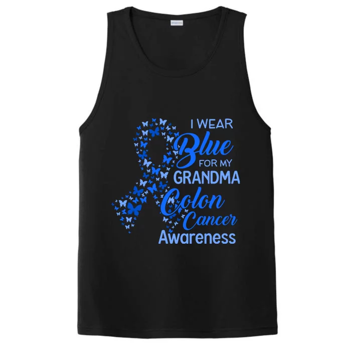 I Wear Blue For My Grandma Colon Cancer Awareness Performance Tank