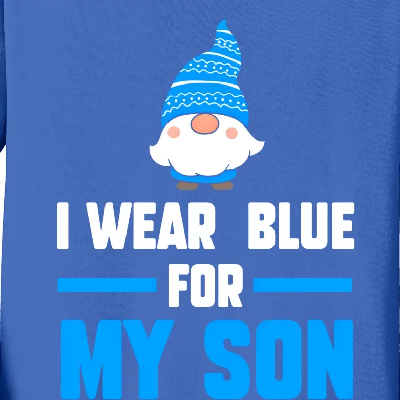 I Wear Blue For My Son Autism Cute Gift Kids Long Sleeve Shirt