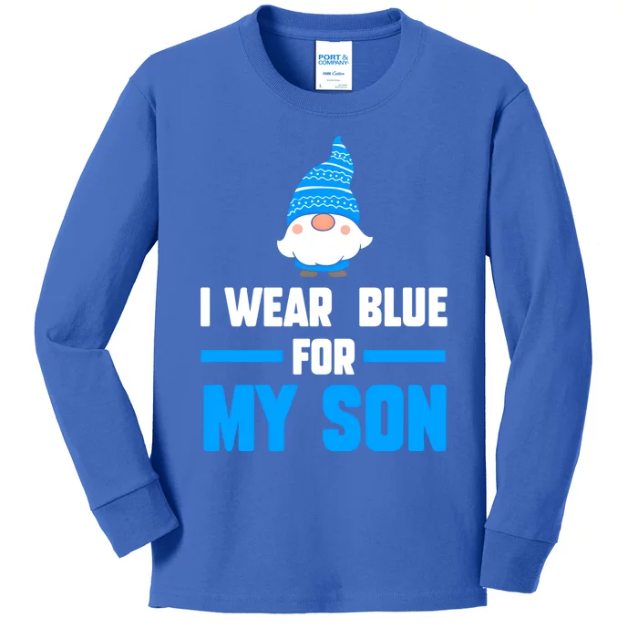 I Wear Blue For My Son Autism Cute Gift Kids Long Sleeve Shirt