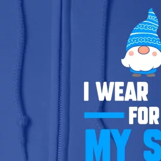 I Wear Blue For My Son Autism Cute Gift Full Zip Hoodie