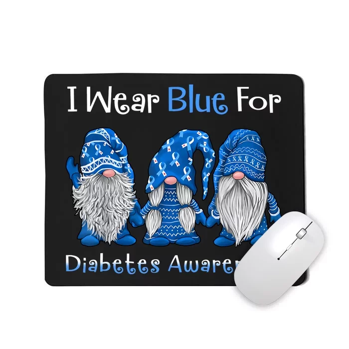 I Wear Blue For Diabetes Awareness Gnomes Blue Mousepad