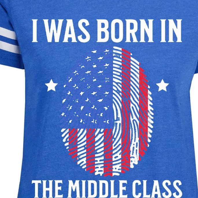 I Was Born In The Middle Class Trump 2024 American Flag Enza Ladies Jersey Football T-Shirt