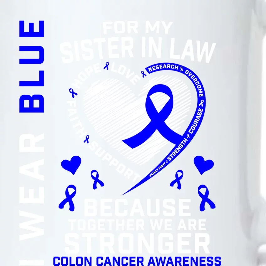 I Wear Blue For My Sister In Law Colon Cancer Awareness Gift Black Color Changing Mug