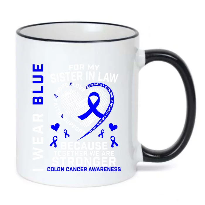 I Wear Blue For My Sister In Law Colon Cancer Awareness Gift Black Color Changing Mug