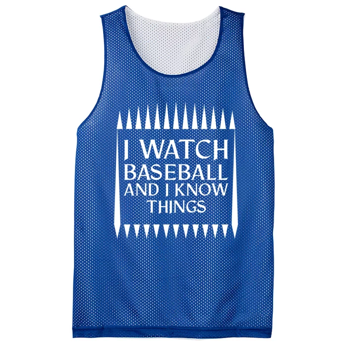 I Watch Baseball And I Know Things Funny Mom Fan Gift Cool Gift Mesh Reversible Basketball Jersey Tank