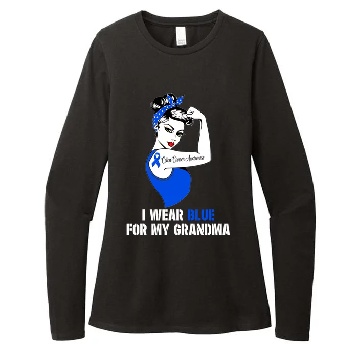 I Wear Blue For My Grandma Colon Cancer Awareness Cute Gift Womens CVC Long Sleeve Shirt