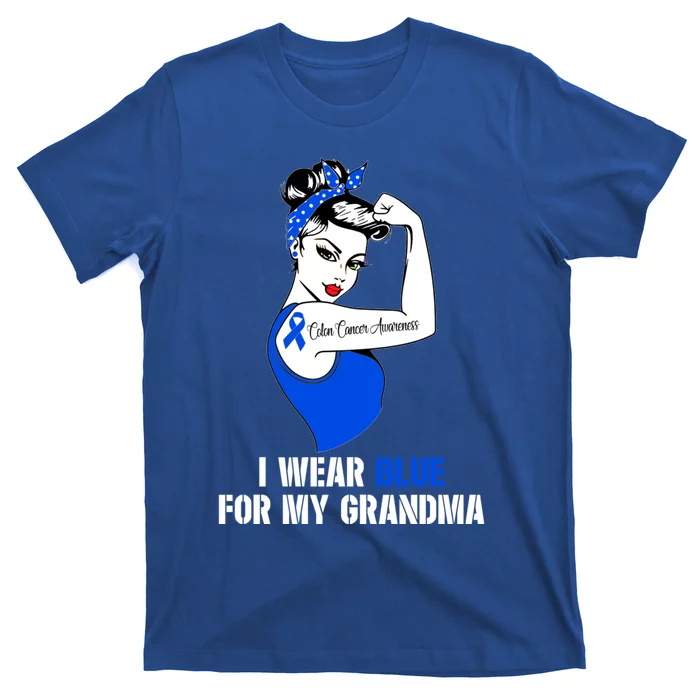 I Wear Blue For My Grandma Colon Cancer Awareness Cute Gift T-Shirt