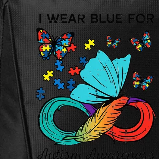 I Wear Blue For Autism Awareness Acceptance City Backpack