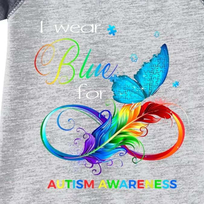 I Wear Blue For Autism Awareness Month Men Women Infant Baby Jersey Bodysuit