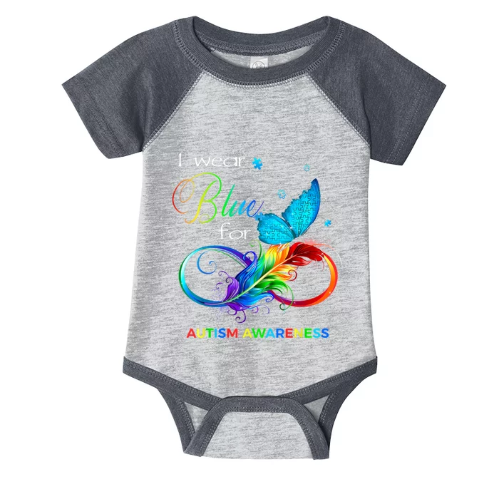 I Wear Blue For Autism Awareness Month Men Women Infant Baby Jersey Bodysuit