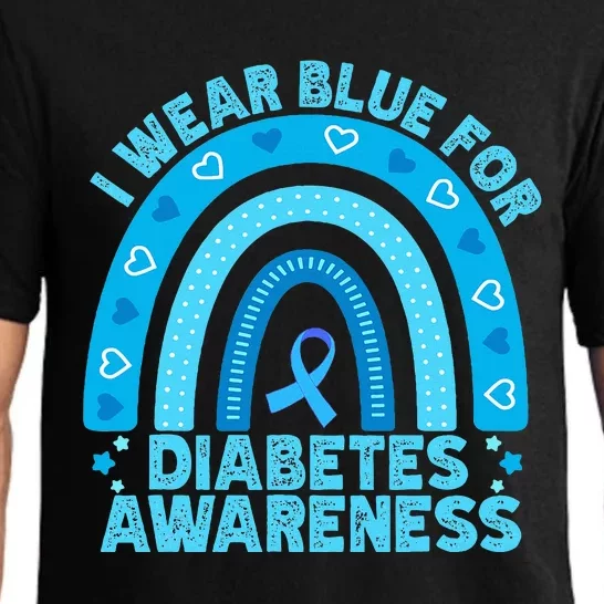 I Wear Blue For Diabetes Awareness Rainbow Diabetic Pajama Set