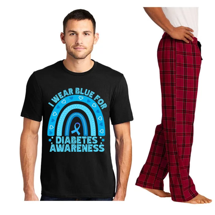 I Wear Blue For Diabetes Awareness Rainbow Diabetic Pajama Set