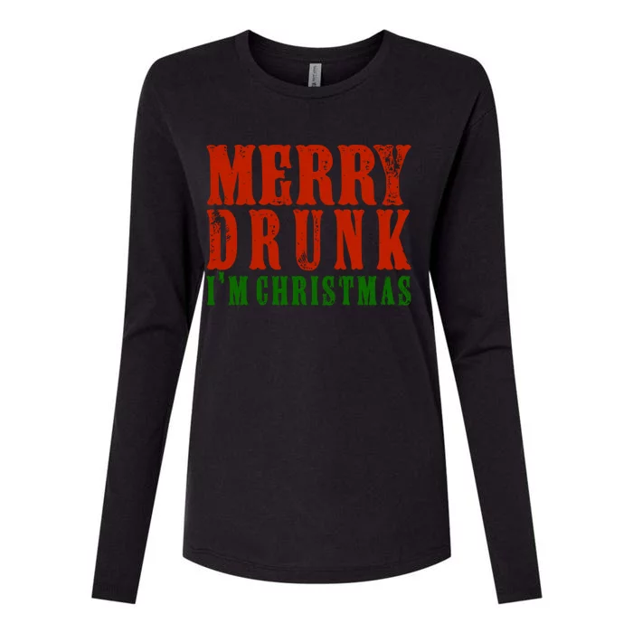 Ing Wine Beer Lover Merry Drunk IM Christmas Gift Womens Cotton Relaxed Long Sleeve T-Shirt