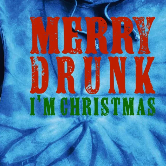 Ing Wine Beer Lover Merry Drunk IM Christmas Gift Tie Dye Hoodie