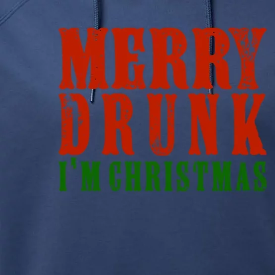 Ing Wine Beer Lover Merry Drunk IM Christmas Gift Performance Fleece Hoodie