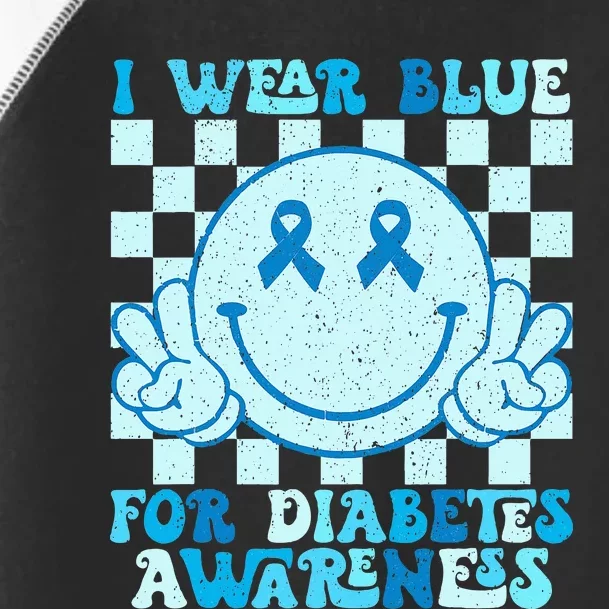 I Wear Blue For Diabetes Awareness month Smile Face Diabetic Toddler Fine Jersey T-Shirt