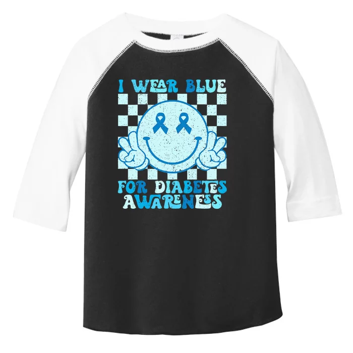 I Wear Blue For Diabetes Awareness month Smile Face Diabetic Toddler Fine Jersey T-Shirt