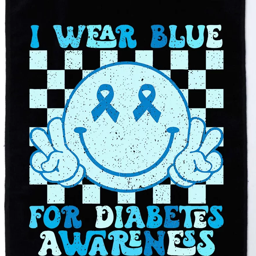 I Wear Blue For Diabetes Awareness month Smile Face Diabetic Platinum Collection Golf Towel