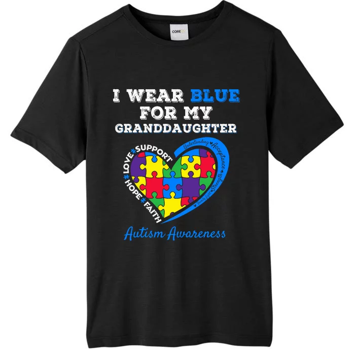 I Wear Blue For My Granddaughter Autism Grandma Grandpa ChromaSoft Performance T-Shirt