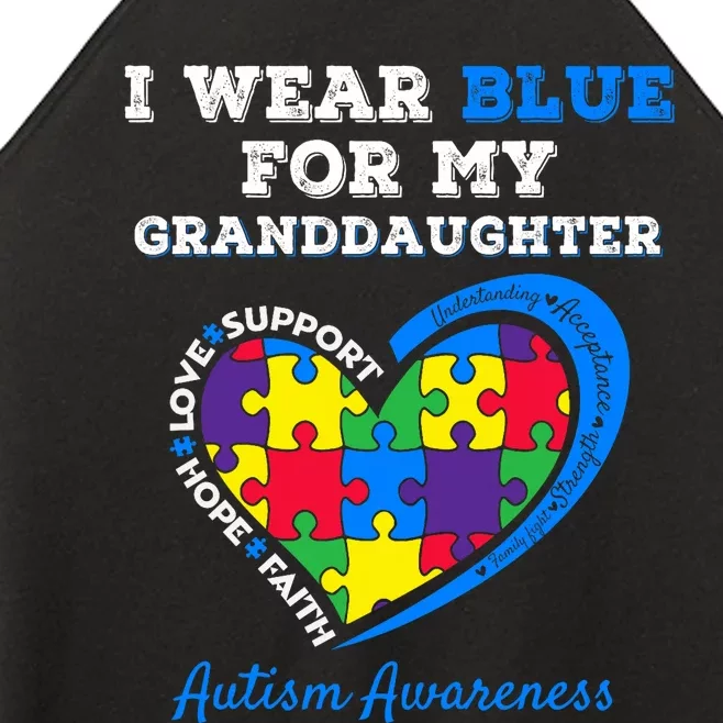 I Wear Blue For My Granddaughter Autism Grandma Grandpa Women’s Perfect Tri Rocker Tank