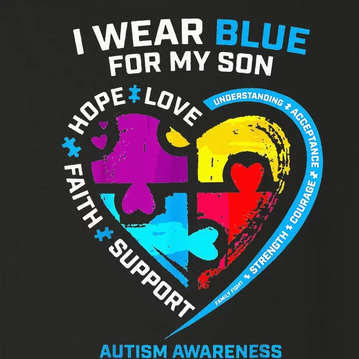 I Wear Blue For My Son Autism Awareness Gifts For Mom Toddler Long Sleeve Shirt