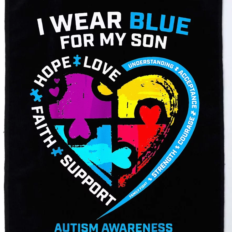 I Wear Blue For My Son Autism Awareness Gifts For Mom Platinum Collection Golf Towel