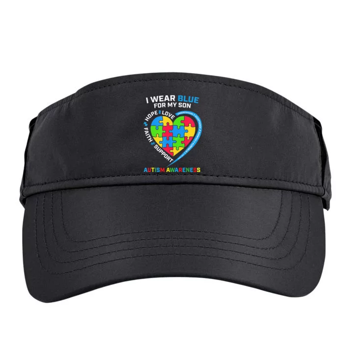 I Wear Blue For My Son Autism Awareness month Adult Drive Performance Visor