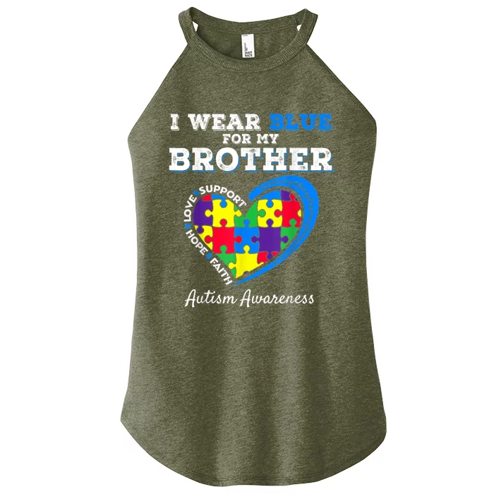 I Wear Blue For My Brother Autism Awareness Sister K.ids B.oys Women’s Perfect Tri Rocker Tank