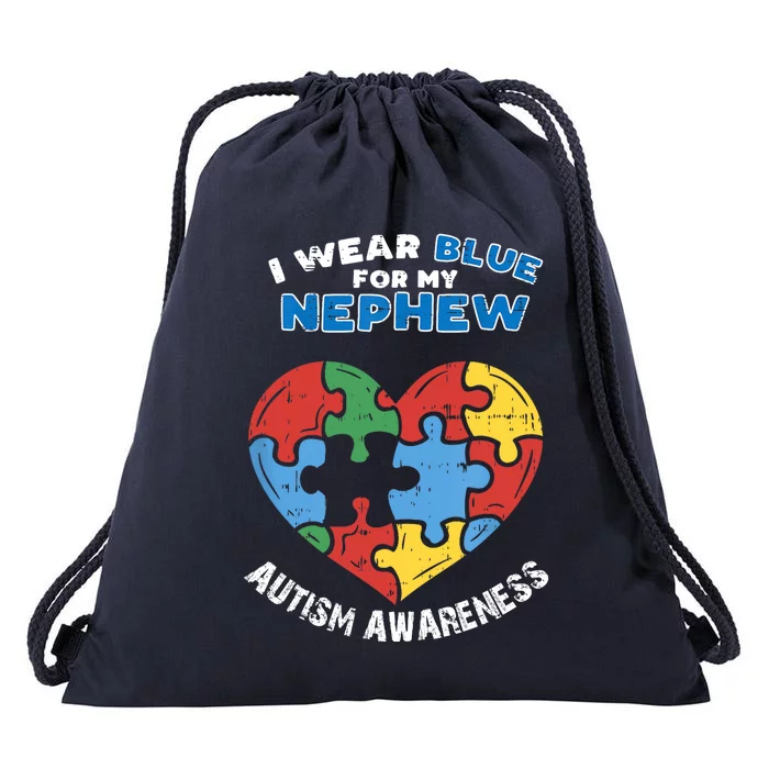 I Wear Blue For My Nephew Drawstring Bag