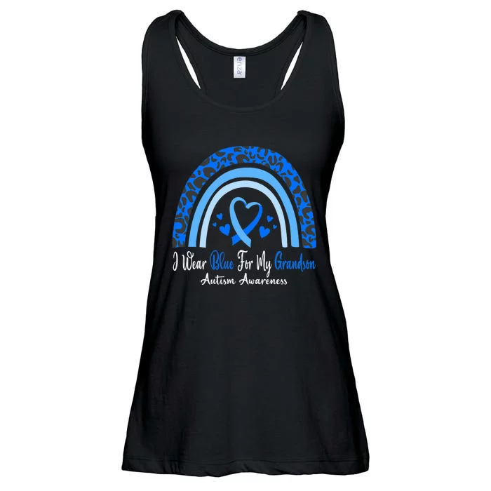 I Wear Blue For My Grandson Autism Awareness Month Ladies Essential Flowy Tank