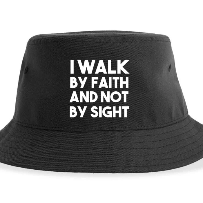 I Walk By Faith And Not By Sight Christian Jesus Sustainable Bucket Hat